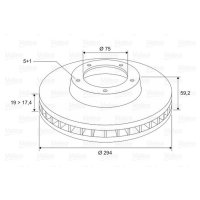 Rear brake disc ventilated VALEO for BMW 3 (E46)