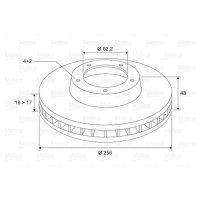 Front brake disc ventilated VALEO for GETZ (TB)