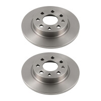 2 Brake Discs rear axle full Ø 60 mm 10 mm VALEO...