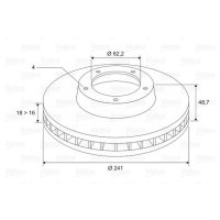 Front brake disc ventilated VALEO for i10 I