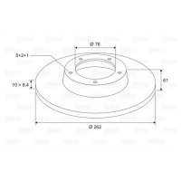 Rear brake disc full VALEO for TUCSON (JM)