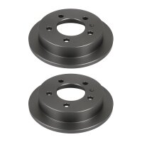 2 Brake Discs rear axle full Ø 76 mm 10 mm VALEO...