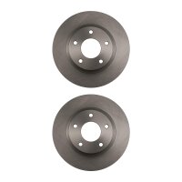 2 Brake Discs rear axle full Ø 76 mm 10 mm VALEO...