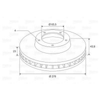 Front brake disc ventilated VALEO for FORD FIESTA VI