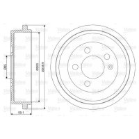 Brake drum rear VALEO for SEAT IBIZA IV