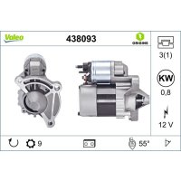 Starter 0.8kW 9 teeth VALEO for CITROËN BERLINGO /