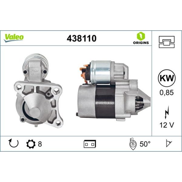 Starter 0.85kW 8 teeth VALEO for RENAULT MEGANE I