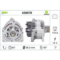 Generator 57mm with V-ribbed belt pulley VALEO for...
