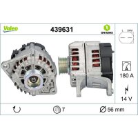 Generator 56mm with V-ribbed belt pulley VALEO for FIAT...
