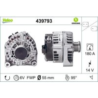 Generator 55mm with freewheel pulley VALEO for BMW 1 (F21)