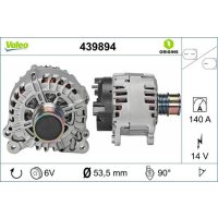 Generator 54mm with freewheel pulley VALEO for VW GOLF VII