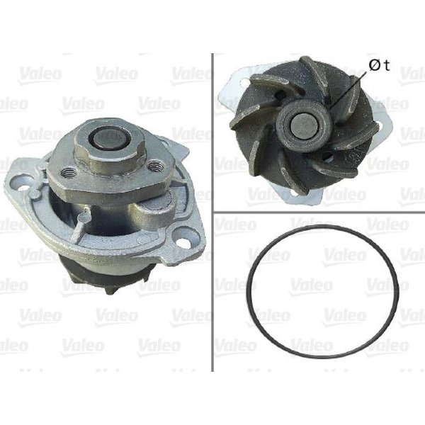 Wasserpumpe Motorkühlung mit Dichtungen mit Deckel VALEO für VW TRANSPORTER T5