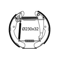 Rear brake shoe set with wheel brake cylinder VALEO for...