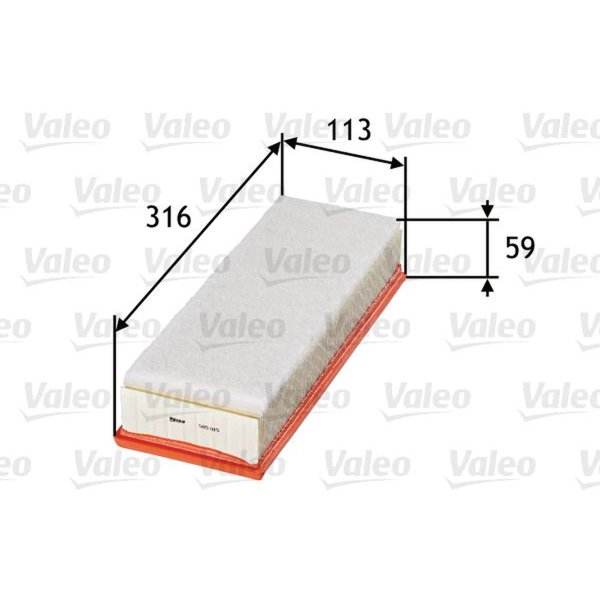 Air filter filter insert 316mm VALEO for PEUGEOT PARTNER