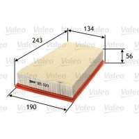 Air filter filter insert 243mm VALEO for RENAULT MEGANE II