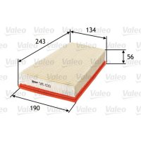 Air filter filter insert 243mm VALEO for RENAULT MEGANE II