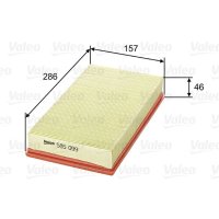 Air filter filter insert 286mm VALEO for FORD KA (RB_)