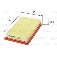 Air filter filter insert 232mm VALEO for NISSAN QASHQAI
