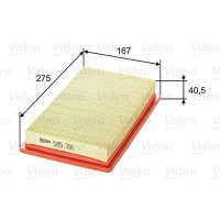 Air filter filter insert 273mm VALEO for ATOS (MX)