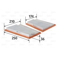 Air filter filter insert 250mm VALEO for MERCEDES R-CLASS...
