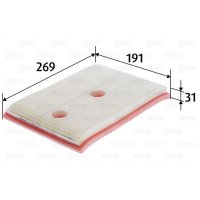 Air filter filter insert 269mm VALEO for VW GOLF VII