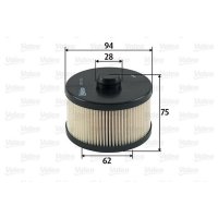 Fuel filter filter insert VALEO for CHRYSLER VOYAGER IV