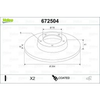 Rear brake disc full VALEO for ALFA ROMEO GIULIETTA