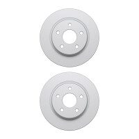 2 Brake Discs rear axle full Ø 57 mm 10 mm VALEO...