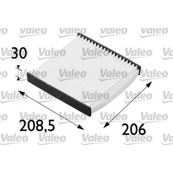 Interior filter particle filter 209mm VALEO for RENAULT LAGUNA II