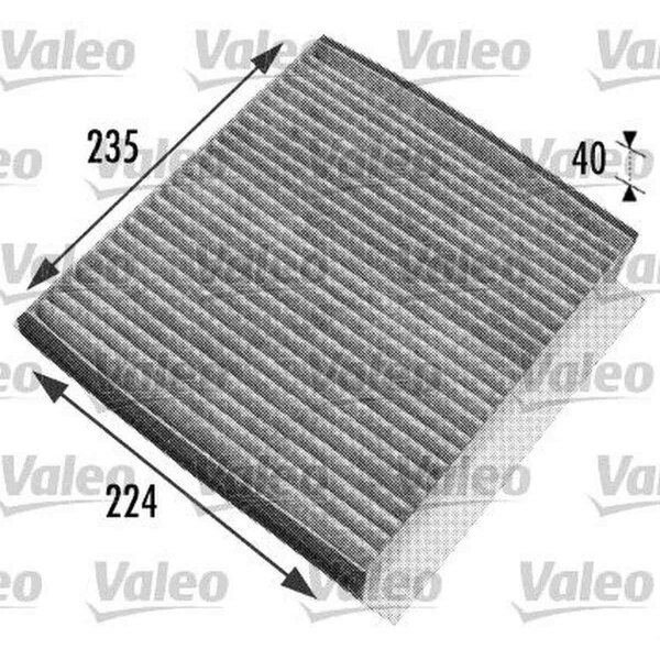 Interior filter activated carbon filter 225mm VALEO for MERCEDES M-CLASS (W163)