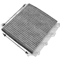 Cabin Filter Activated charcoal filter 225 mm - 204 mm...