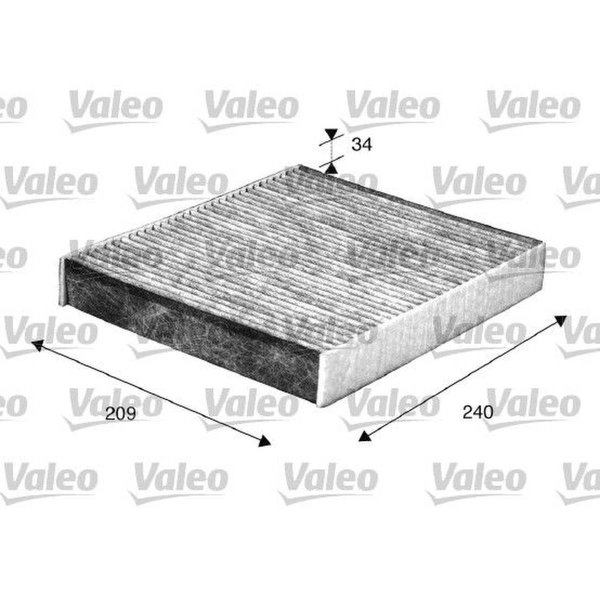 Interior filter activated carbon filter 240mm VALEO for FORD MONDEO IV