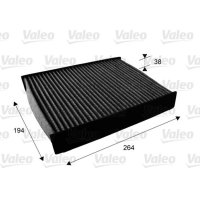 Innenraumfilter Aktivkohlefilter 264mm VALEO für...