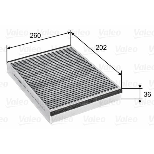 Innenraumfilter Aktivkohlefilter 258mm VALEO für FORD FOCUS III