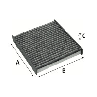 Cabin Filter Activated charcoal 225 mm - 188 mm VALEO for...