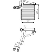 Heat exchanger interior heating VALEO for VW JETTA IV