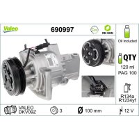 Air conditioning compressor 100mm with PAG compressor oil...