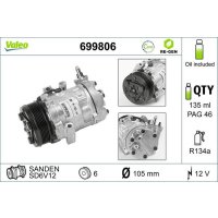 Air conditioning compressor 105mm with PAG compressor oil...
