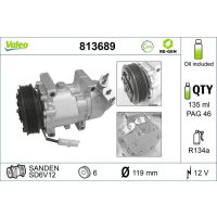 Air conditioning compressor 119mm with PAG compressor oil...