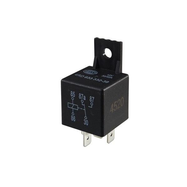 Relay Operating Current 12 V changeover contact 5-pole HELLA for e.g. DAF