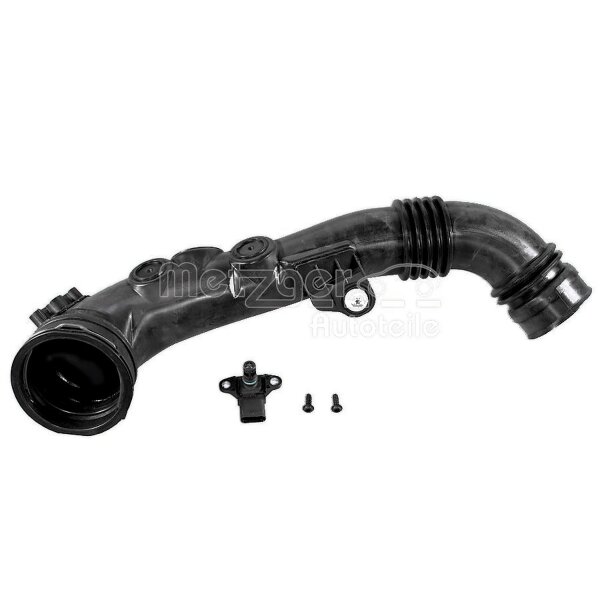 Charge Air Hose left with pressure sensor METZGER suitable for e.g. BMW 3 Series