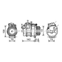 Compressor air conditioning PRASCO for BMW 5 Touring