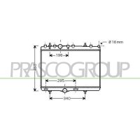 Radiator engine cooling PRASCO for PEUGEOT 208 I