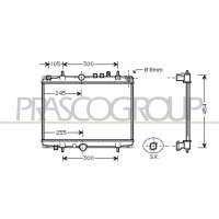 Radiator engine cooling PRASCO for PEUGEOT 406 (8B)