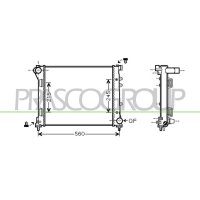 Radiator engine cooling PRASCO for FIAT 500 C