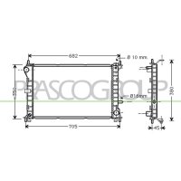 Radiator engine cooling PRASCO for FORD FOCUS I