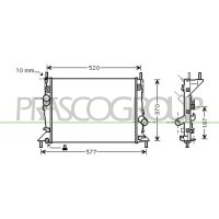 Radiator engine cooling PRASCO for FORD FOCUS II