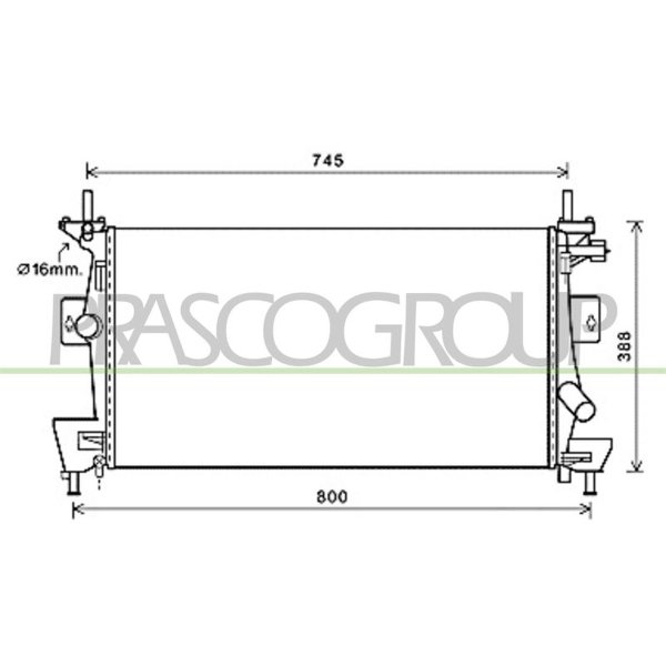 Radiator engine cooling PRASCO for FORD FOCUS III