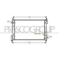 Radiator engine cooling PRASCO for OPEL CORSA D