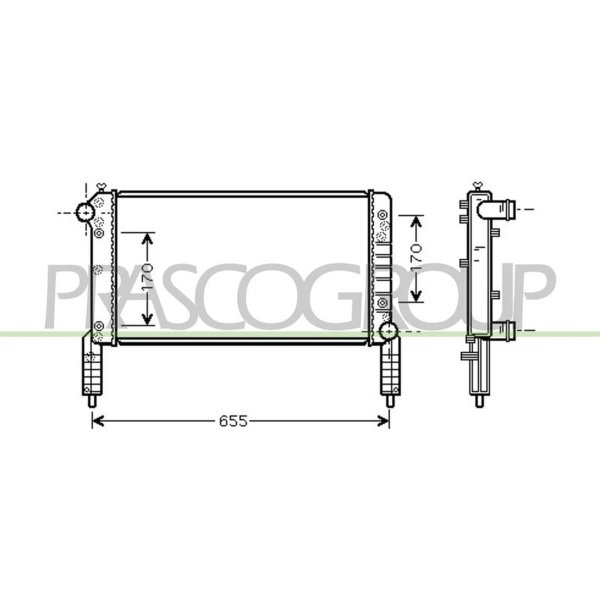Radiator engine cooling PRASCO for FIAT DOBLO box/MPV